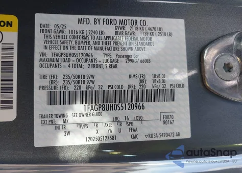 2025 Ford Mustang Ecoboost Premium from USA, damaged, VIN 1FAGP8UH0S5120966